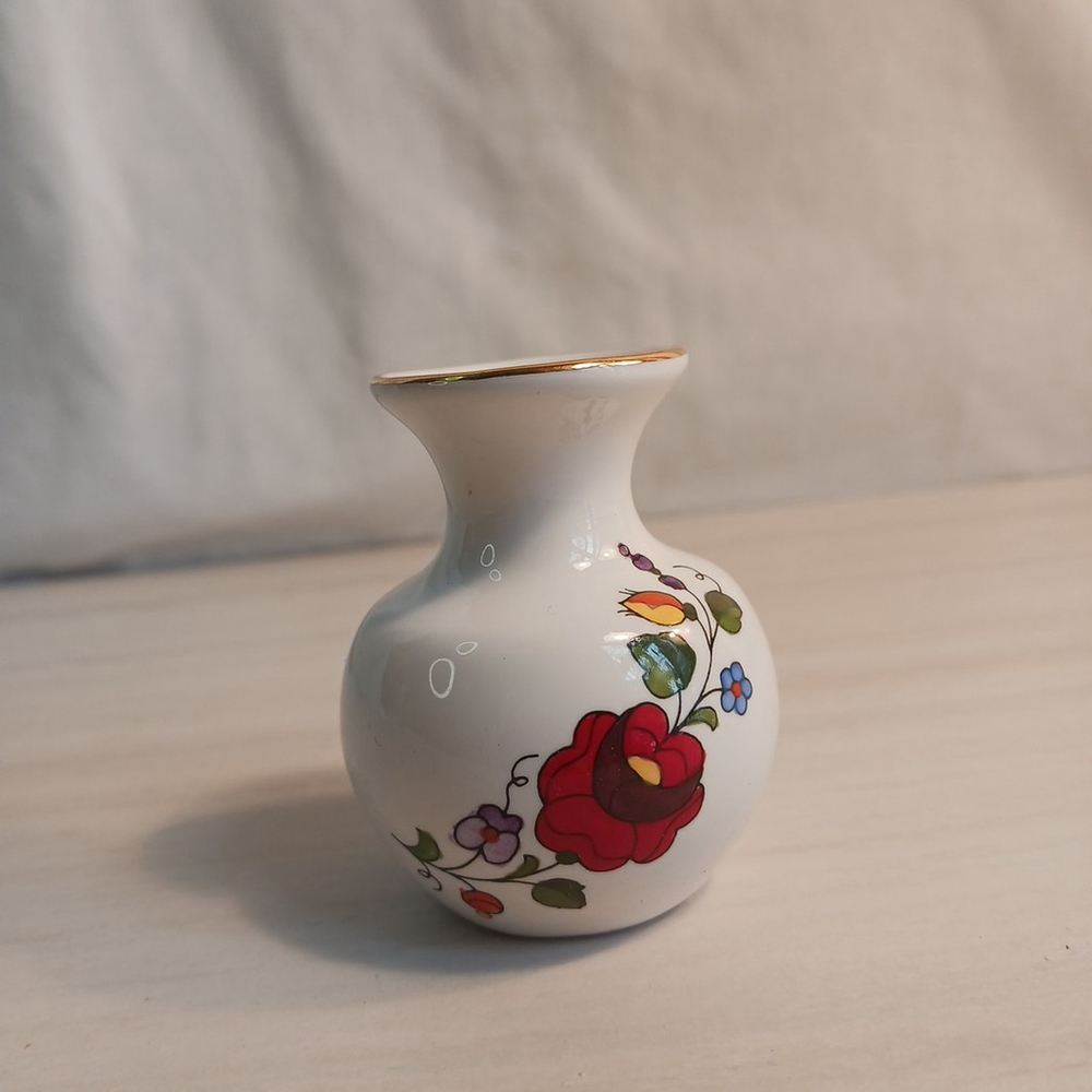 Kolosky Vintage Hungarian Hand Painted Floral Vase
